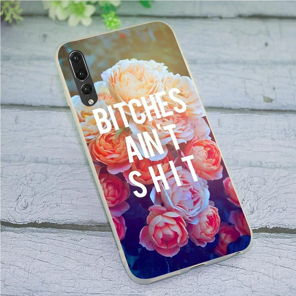 

Cover for Huawei Nova 3 Good Vibes Bitch Flower Phone Case for 3i 6A 7A 7X Pro 8 8C 9 Lite 7C 10 Note Y6 2018 Y7 Y9