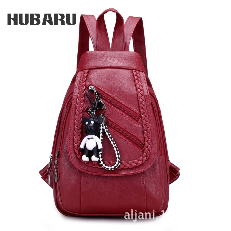 

HUBARU 2019 Fashion Wome PU Leather Shoulder Bags Crossbody Messenger Zipper Bag with Multi Funtion