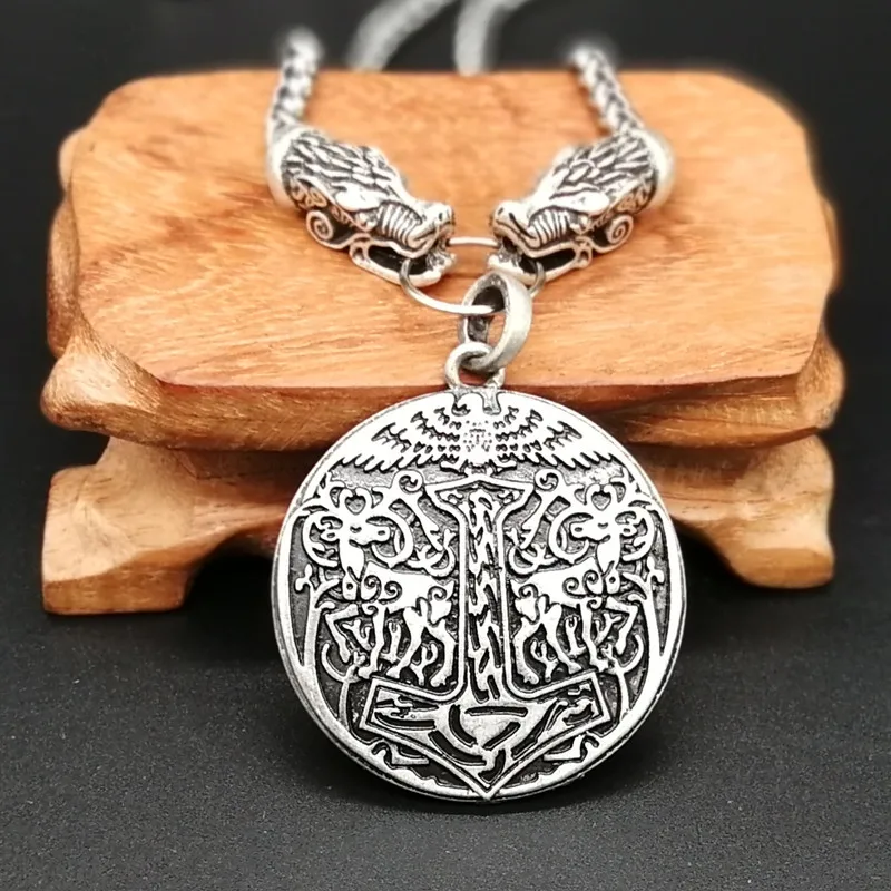Odin's Wolf Head Link Odin Raven ожерелье с подвеской в форме оленя для женщин и мужчин колье