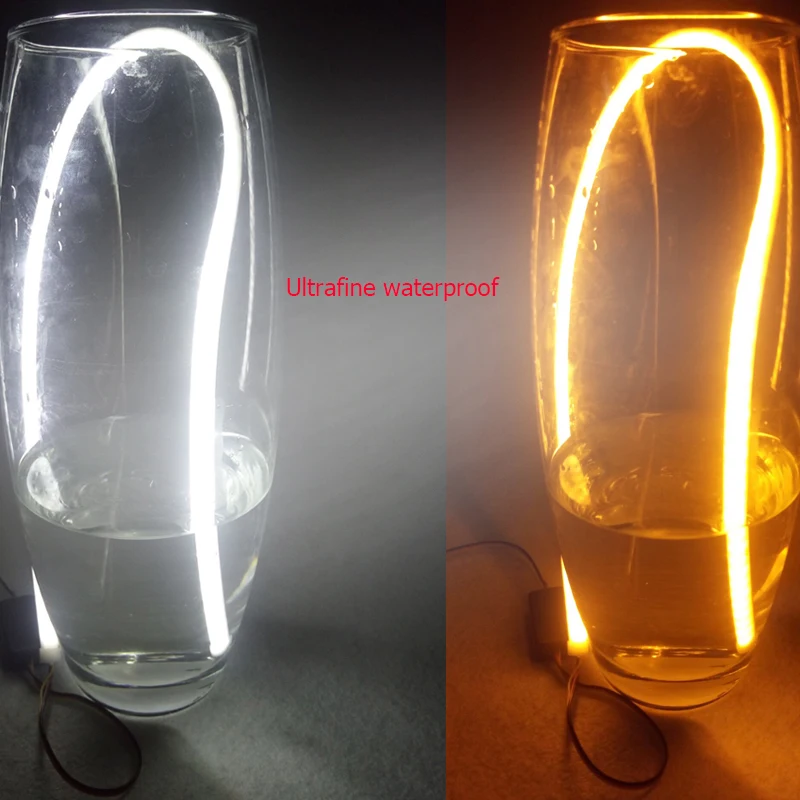 SULUCAR 2X LED 60cm Daytime Running Light  Flexible Strip Ultrafine Silicone Soft Tube Waterproof DRL Turn Signal Lights