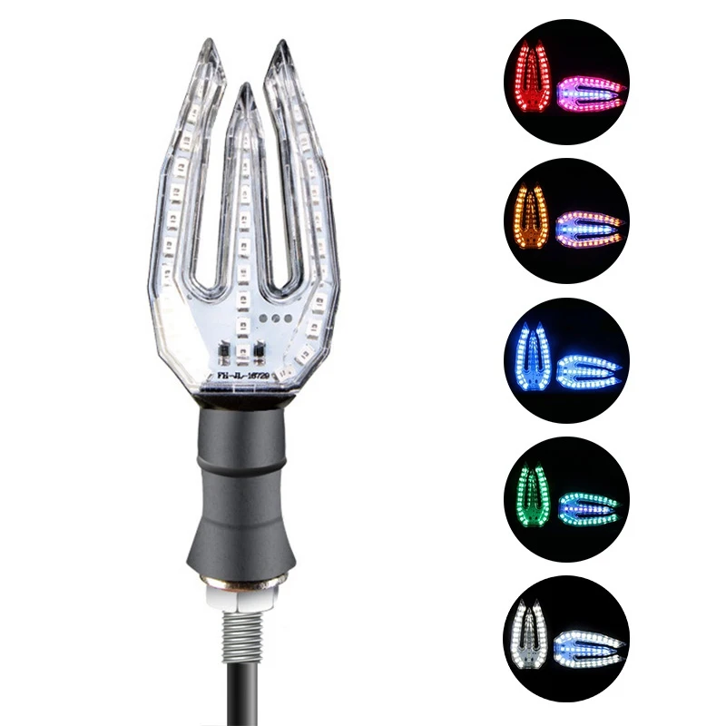 

New 2Pcs Motorcycle Turn Signal Lights 12VDC 33 LED Dual Color Turning Indicators Amber Lights DIY Motorcycle Accessories