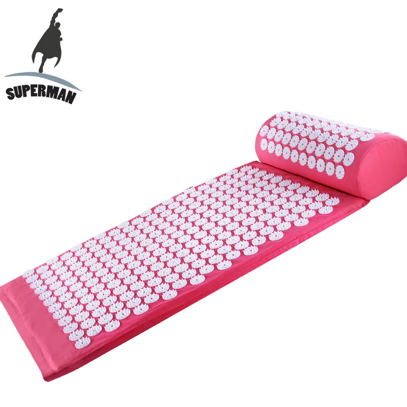 Superman massage mat acupuncture fitness yoga acupressure cushion shakti back pain foot mat