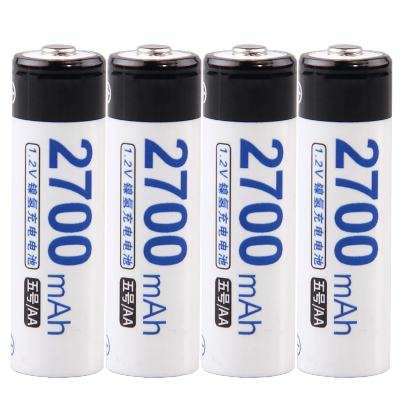 AA Аккумуляторная батарея аа akkumulator 1 2 V NIMH 2700 mah батареи реальная емкость |