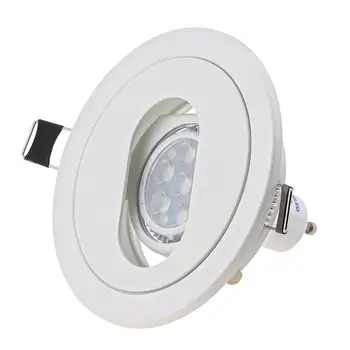 通販 5 個ラウンド組み込みled天井トリムリングMR16 ハロゲン電球照明器具ホルダーledスポットライトGu10 フレームledダウンライト器具