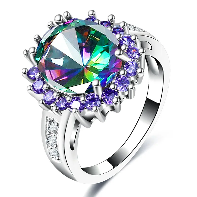 ROXI 18Styles Mysterious Rainbow Rings For Women Men CZ Purple Silver 