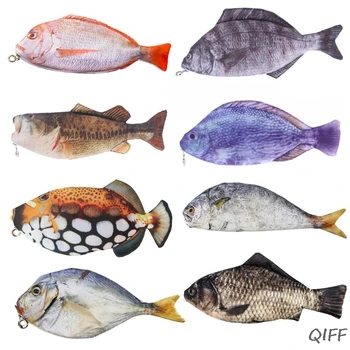 

Cute Fish 3D Realistic Shape Zipper Pencil Case Students Women Girl Funny Purse Wallet Pouch Pencil Bag