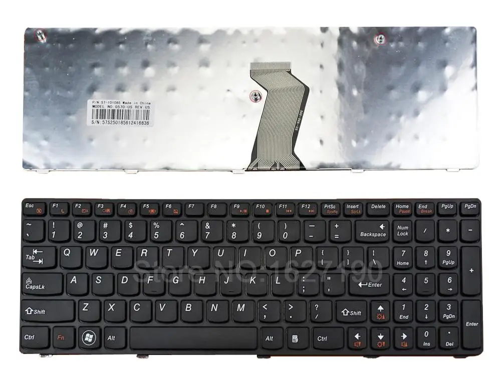 Клавиатура для LENOVO Ideapad Z560 Z560A Z565A G570 черная рамка PN:25-012185 V117020CS1 25-010793 V117020AS1-US |