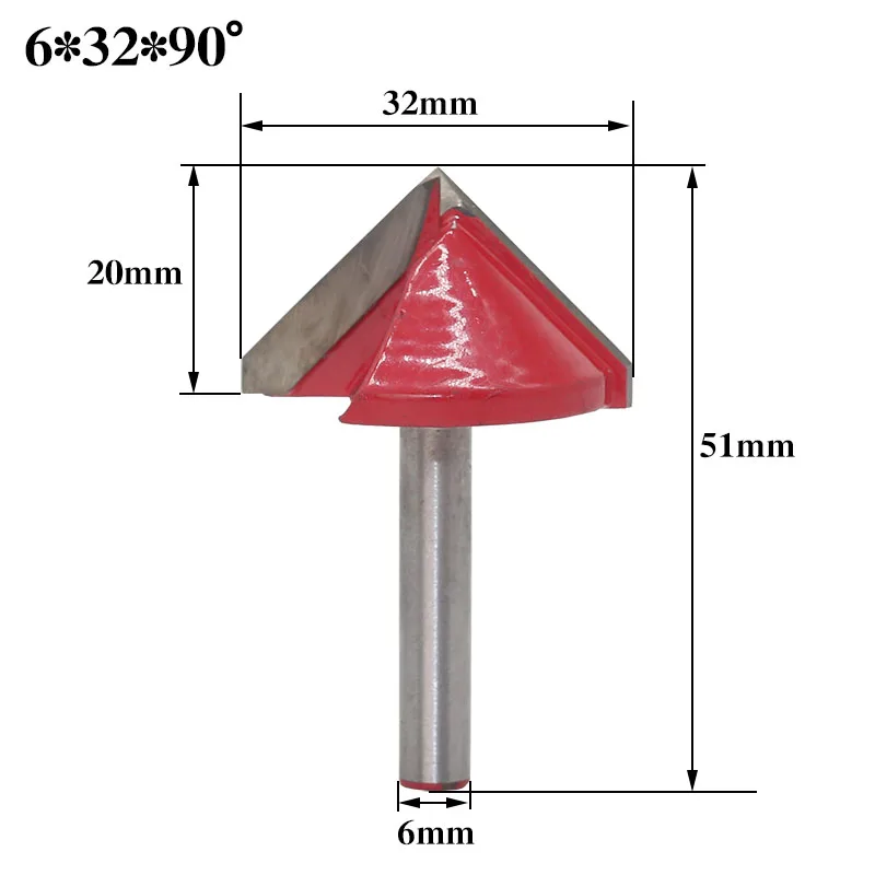 6mm Shank 3D 90 Degree Router End Mill CNC Engraving V Groove Bit 6mm x 32mm 6mm Shank 3D 90 Degree Router End Mill CNC Engraving V Groove Bit 6mm x 32mm
