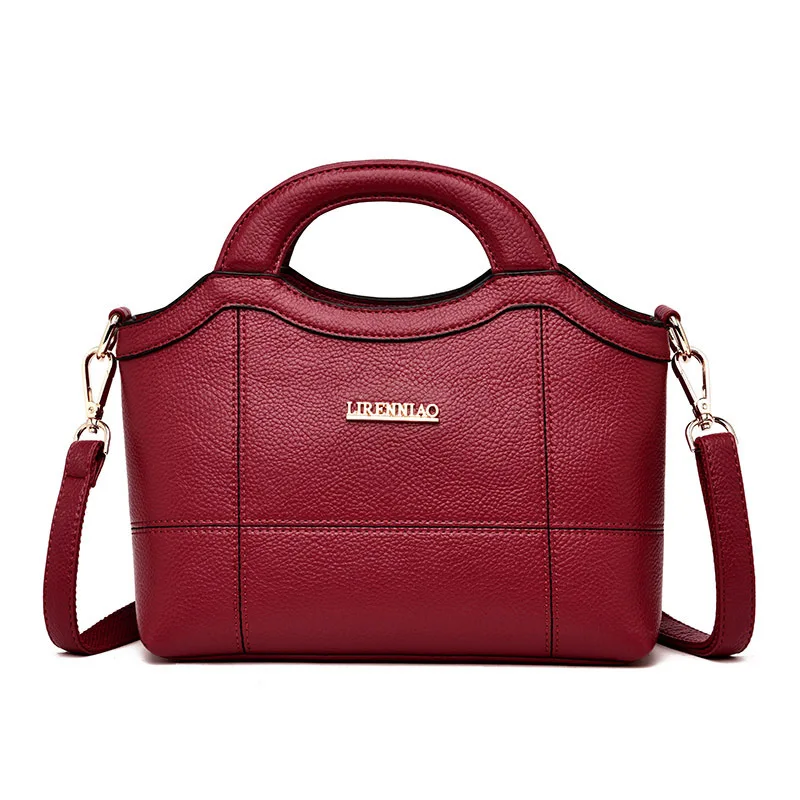 Новые туфли из натуральной кожи Для женщин Сумки плеча CrossBody сумки для Для женщин сумка моды оболочки Для женщин сумки - Цвет: Красный