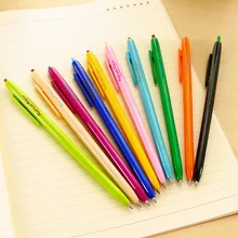 60 шт./партия, гелевая ручка радужного цвета, тонкий корпус, щелчкового типа, шариковые ручки canetas Escolar, офисные принадлежности, материалы для школы F248