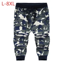 Летние мужские камуфляжные мешковатые шорты, L-8XL, большие размеры, весна-осень, мужские повседневные тонкие хлопковые шорты для фитнеса, пляжа, Стрейчевые брюки