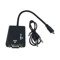 2016 Micro HDMI to VGA adapter Audio Output Cable HD Conversion HDMI VGA converter Cable For PC DVD for orange pi raspberry pi 2