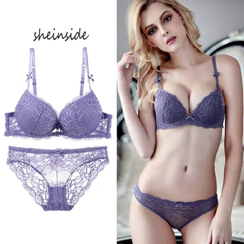 

Luxury Sexy Push-up Embroidery Deep V Bra Lace Bra Set/Lingerie yw097