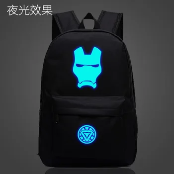 

IVYYE Avengers Iron Man Fashion Oxford Backpacks Shine Rucksacks Night Light Backpack Casual Travel Knapsack Unisex Gifts New