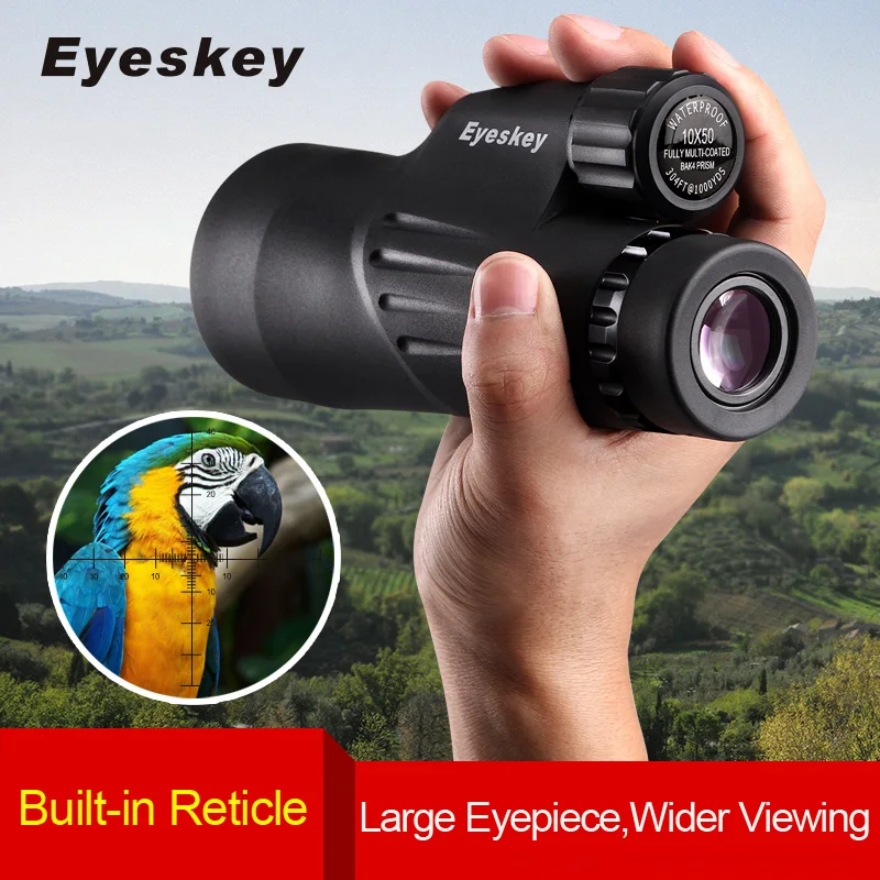 Монокулярный телескоп Eyeskey 10x50 встроенный дальномер с сеткой водонепроницаемый