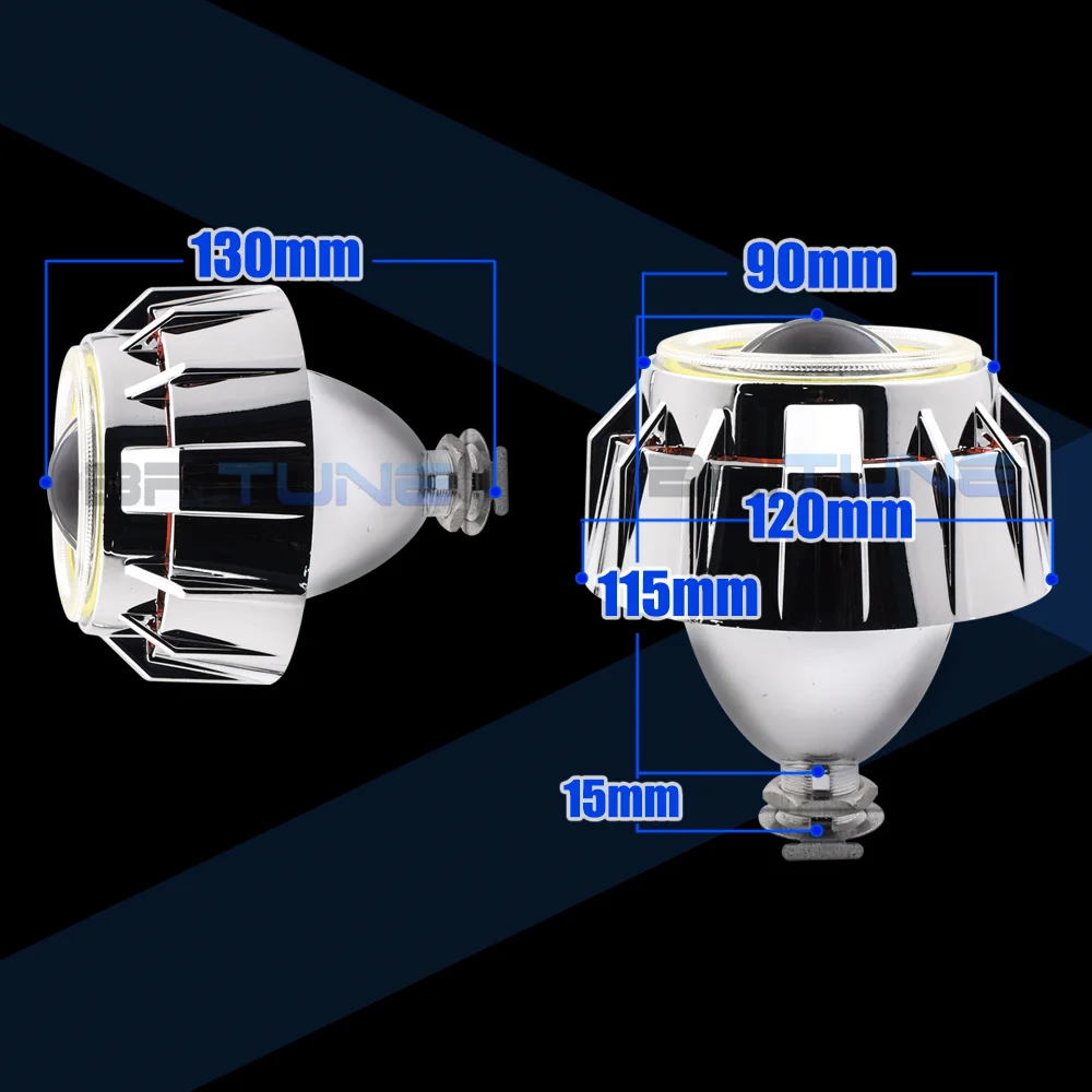 Линзы для фар ангельские глазки HID, линзы для проектора 2,5 WST 8,0, двойной комплект COB для H7 H4, автомобильные аксессуары, модифицированный, сделай сам, H1 HID Xenon