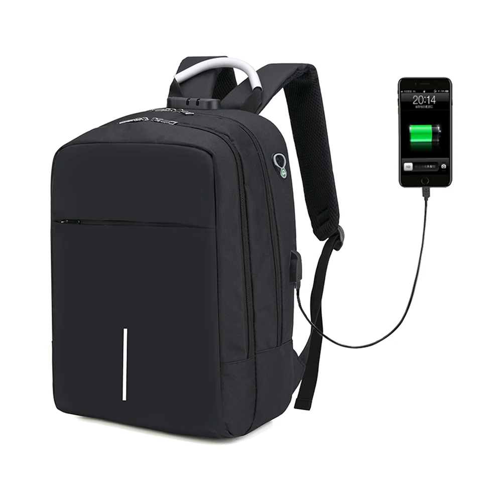 

Multifunction Oxford Laptop Backpack Anti-theft Large Capacity Backpack Schoolbag with Lock & External USB Charging Port