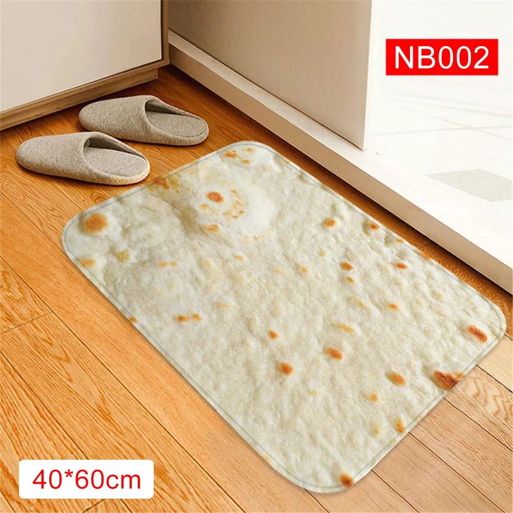 

Hot Unique Burrito Printed Flannel Blanket Bath Mat Anti-slip Absorbent Mat for Bedroom Bathroom FP8 AP11