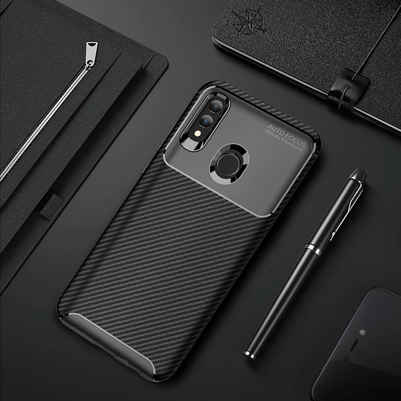 

For Huawei Honor 10 Lite Case Silicone Shell Carbon Fiber TPU Case For Huawei Honor 10 Lite High Quality Diamond Grid Design