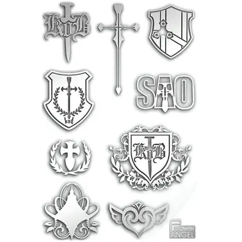 

9pcs/set ACG SAO Phone Laptop Car Decor 3D Metal DIY Decals Stickers Sword Art Online Decal Sticker Kids DIY Toy
