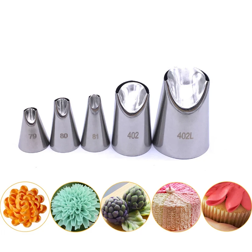 

5 pcs/lot Dahlia Petals Ruffle Tips Icing Piping Nozzles Fondant Cake Decorating Pastry Tip Set Cupcake Tools Bakeware