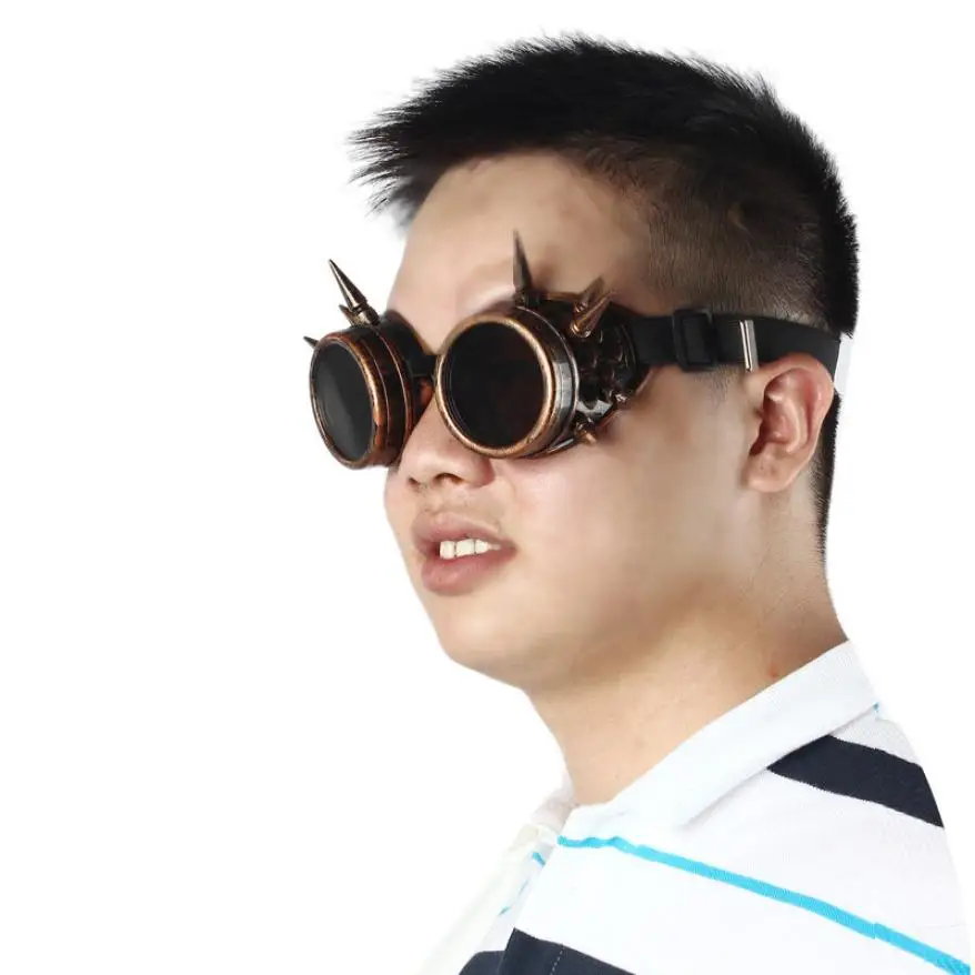 Женские мужские летние модные солнцезащитные очки с заклепками ветрозащитный стимпанк зеркальные винтажные готические линзы очки lunette de soleil A0