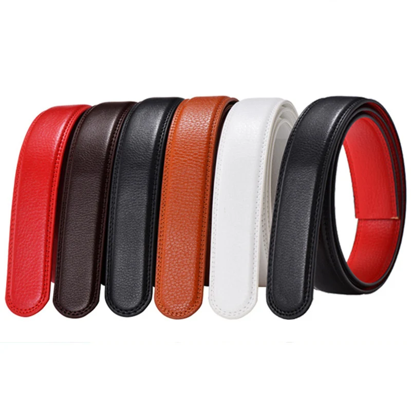 

Men's Belt NO Automatic Ratchet Buckle with Cow Faux Genuine Leather Belts for Men cinto luxury brand gifts business PD-46