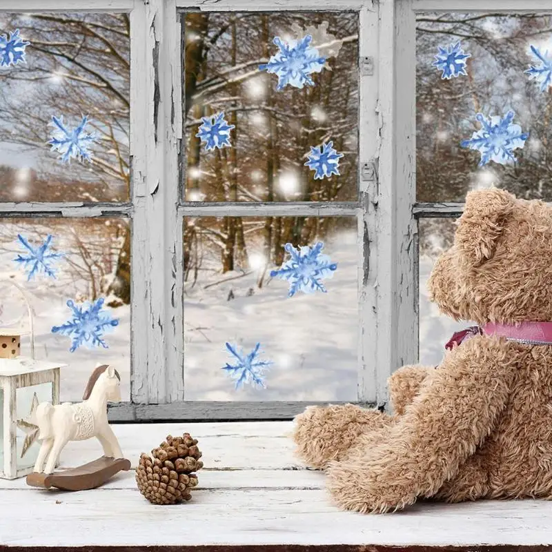 

6pcs/set Christmas Snowflake Wall Paster Waterproof Wall Sticker Home Decor