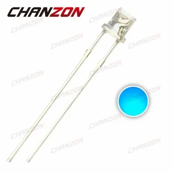 CHANZON 100pcs 3mm Blue LED Diode Flat Top Water Clear 3V 20mA Wide Angle LED Light Emitting Diode Lamp Transparent Through Hole