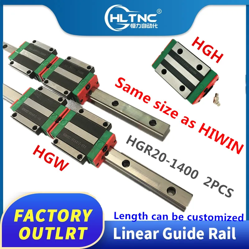 

2 sets HGR20 1350mm 1400mm 1450mm china Hiwin Linear rail & 4 pcs HGW20CC hgh20ca Block Bearing