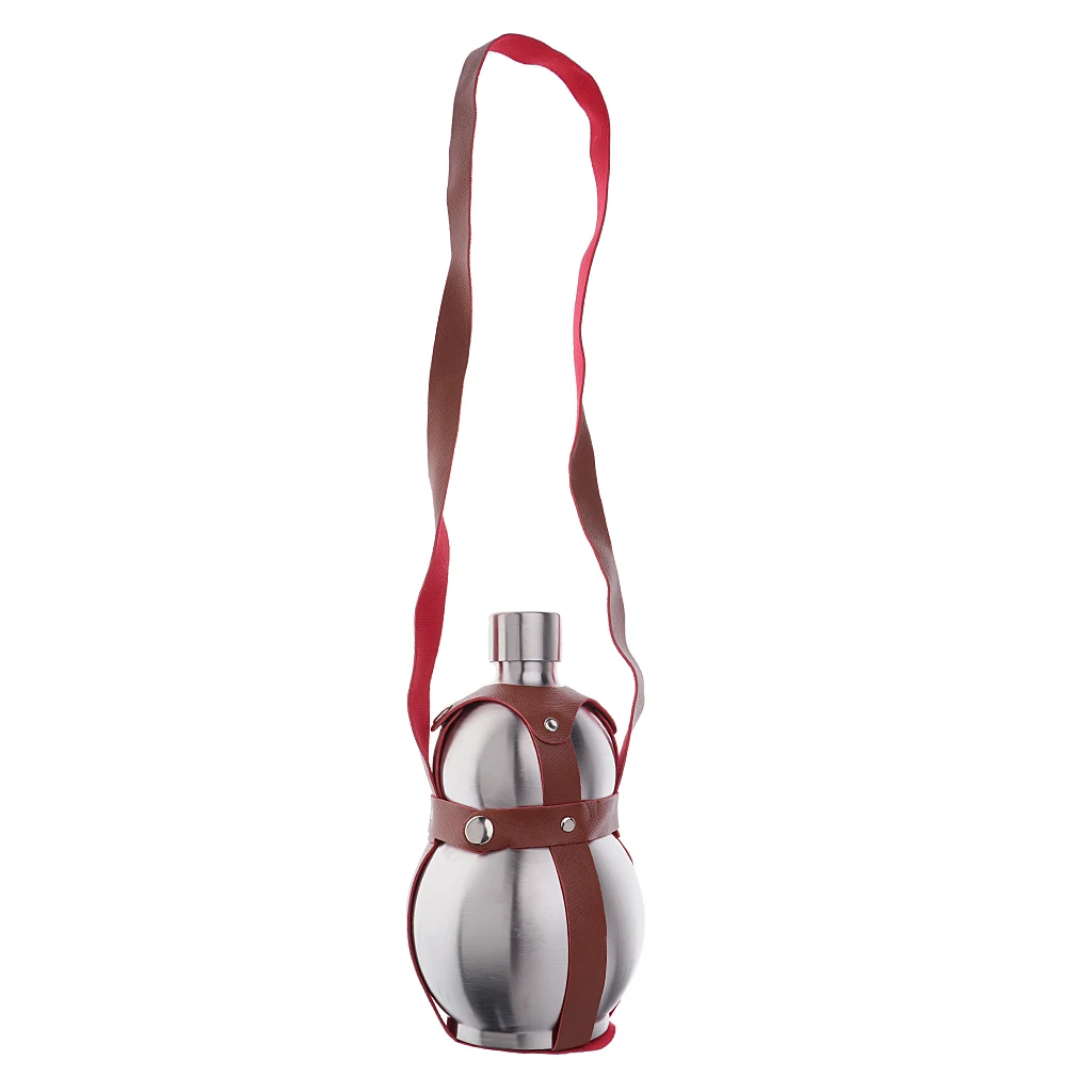 Portable 1500ml Outdoor Travel Camping Fishing Stainless Steel Wine Gourd Bottle Pot Flask