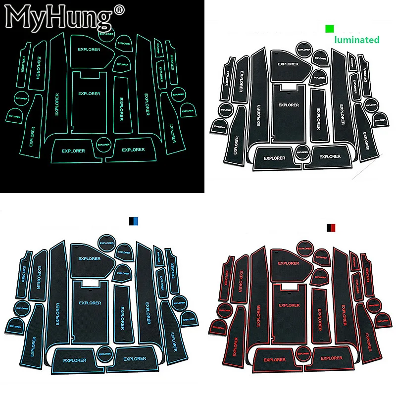 

High Quality Anti-slip Cup Sticker for Ford Explorer Gate Slot Pad Door Groove Mat Car-Styling Car Interior Styling 22 pcs