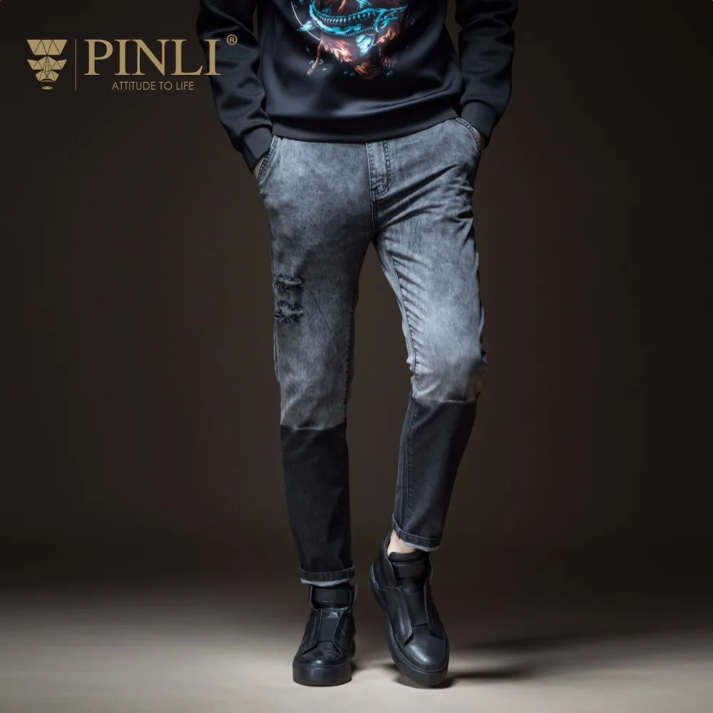 

2019 Full Length Mid Light Clothes Rushed Real Slim Jeans Men Pinli Pin Li Autumn Men's Washed, Old Holes, Trousers, B183416472