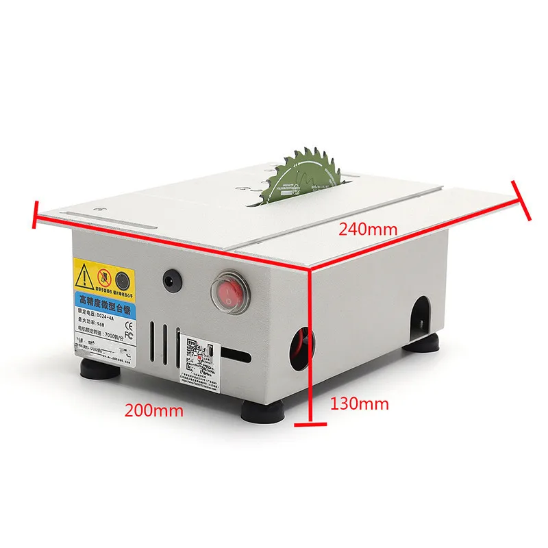 

Small Table Saw Blade DIY Woodworking Cutting Machine DC12-24V Cutting Electric Saw Tool with Power Adapter