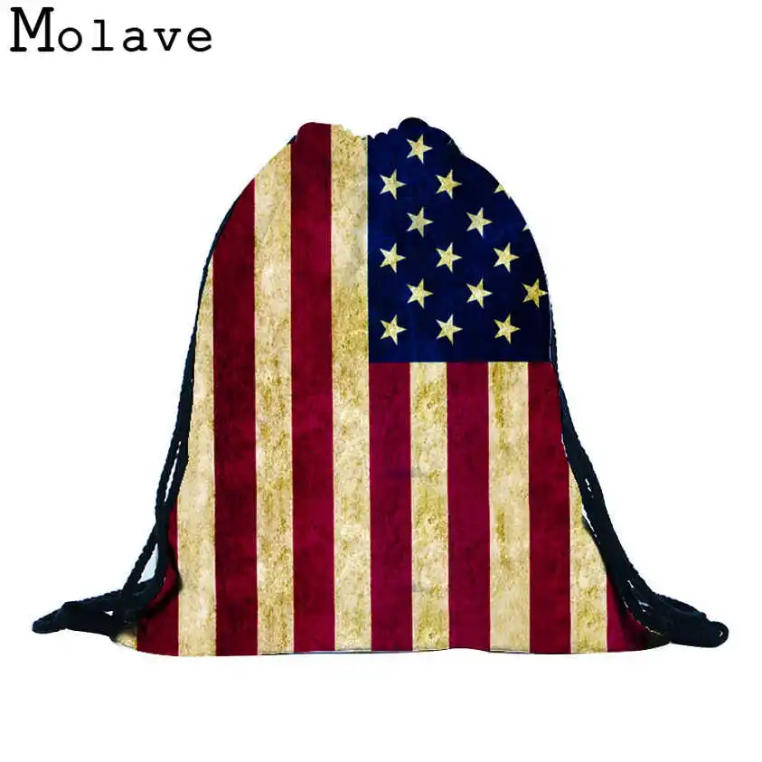 

Naivety Striped Prints Drawstring Backpack Unisex Teenage Backpacks Polyester Flag Printing Bag 30S71218 drop shipping