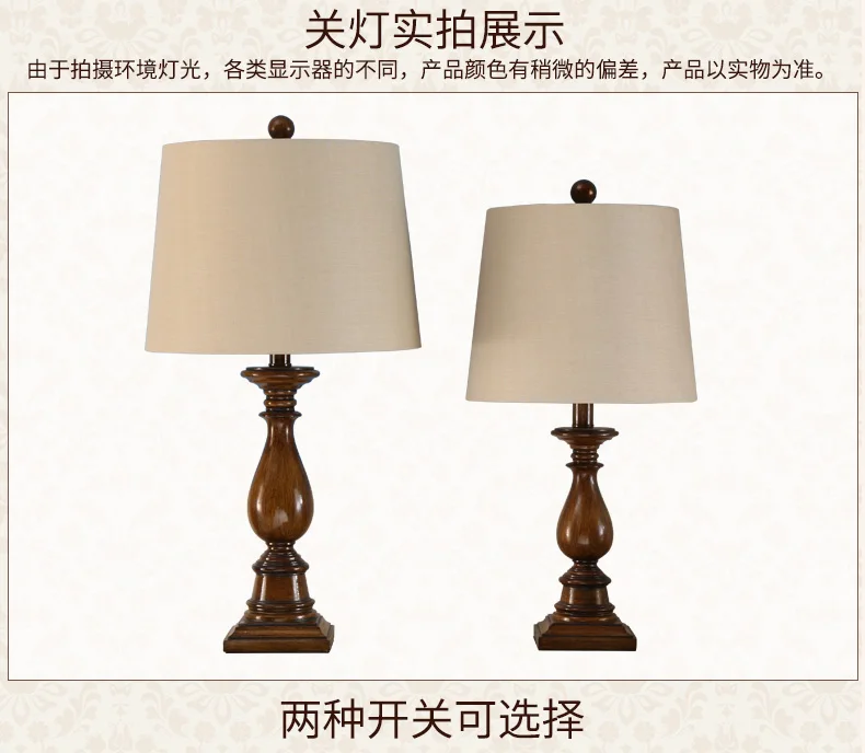 Qiseyuncai американская настольная лампа Ретро Простой прикроватной тумбочке лампы Теплый Романтический Свадебные спальня ночники NB0081