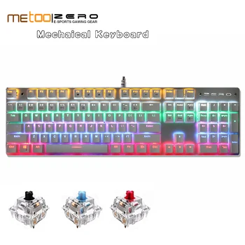 

Metoo edition gaming Mechanical Keyboard 87/104 keys Anti-ghosting Luminous red switch Backlit USB Wired keyboard Hebrew/Russian