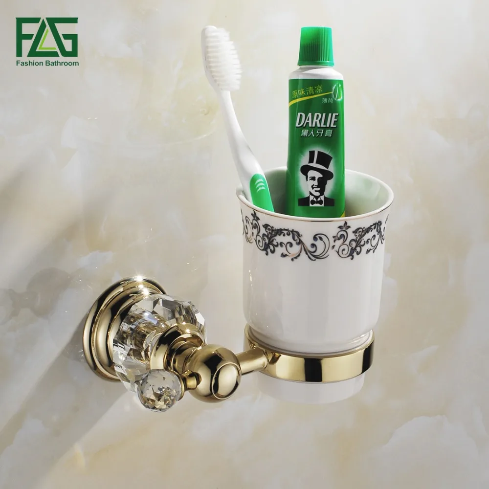 FLG Free Shipping Crystal & Golden Color Cup & Tumbler Holders Wall