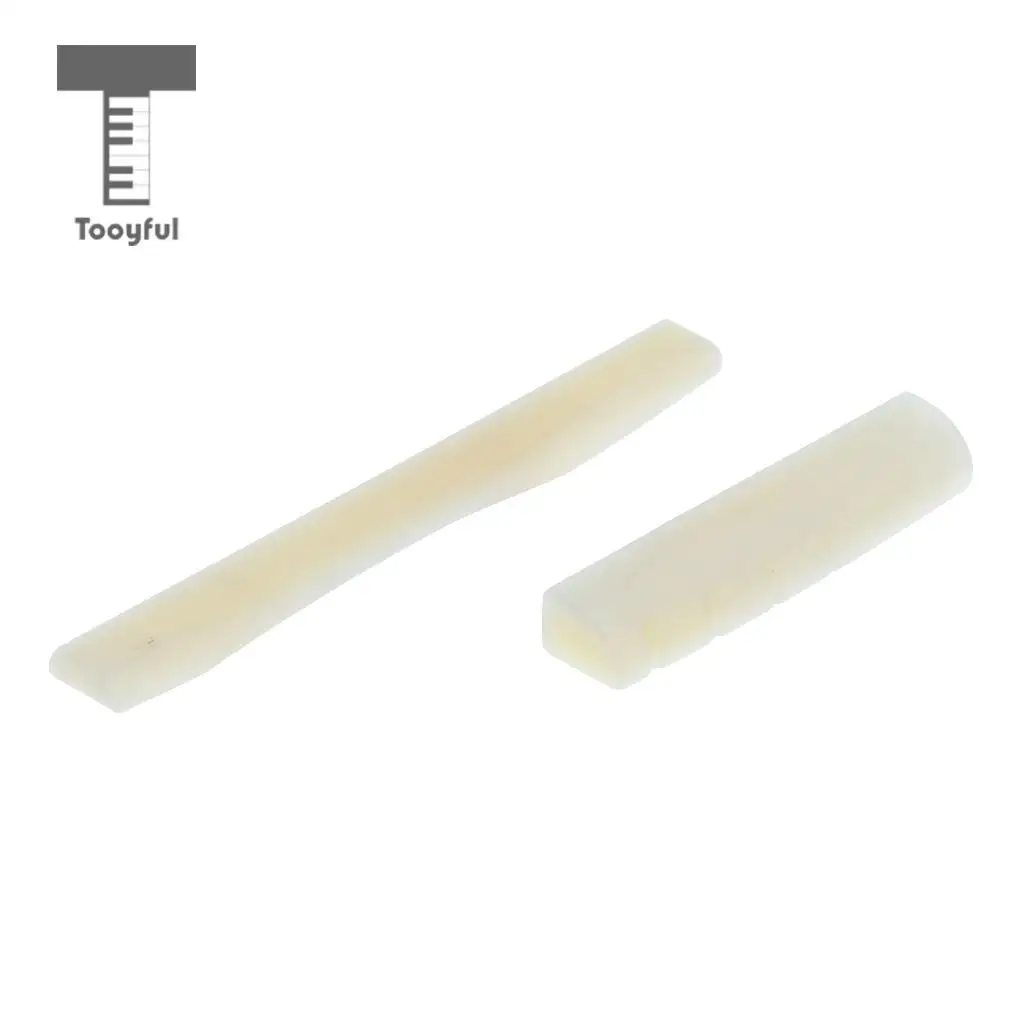 2pcs Acoustic Guitar Bridge Saddle Nut Guitar Replacement Parts Camel Bone