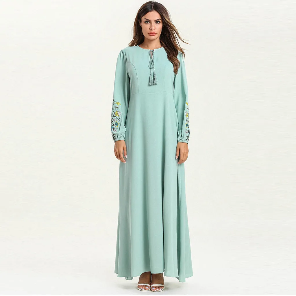 

Dubai Open Abaya Muslim Party Dress Women's National Robe Abaya Islamic Muslim Middle Eastern Long Dress Turkish Islamic Arab