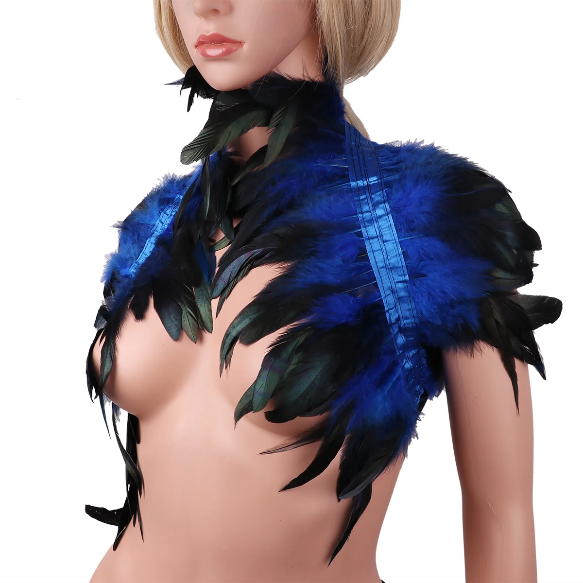 Gothic Feather Cape Shawl Victorian Real Natural Feather Shrug Shawl Shoulder Wrap Cape Rave Festival Tops Party Clubwear