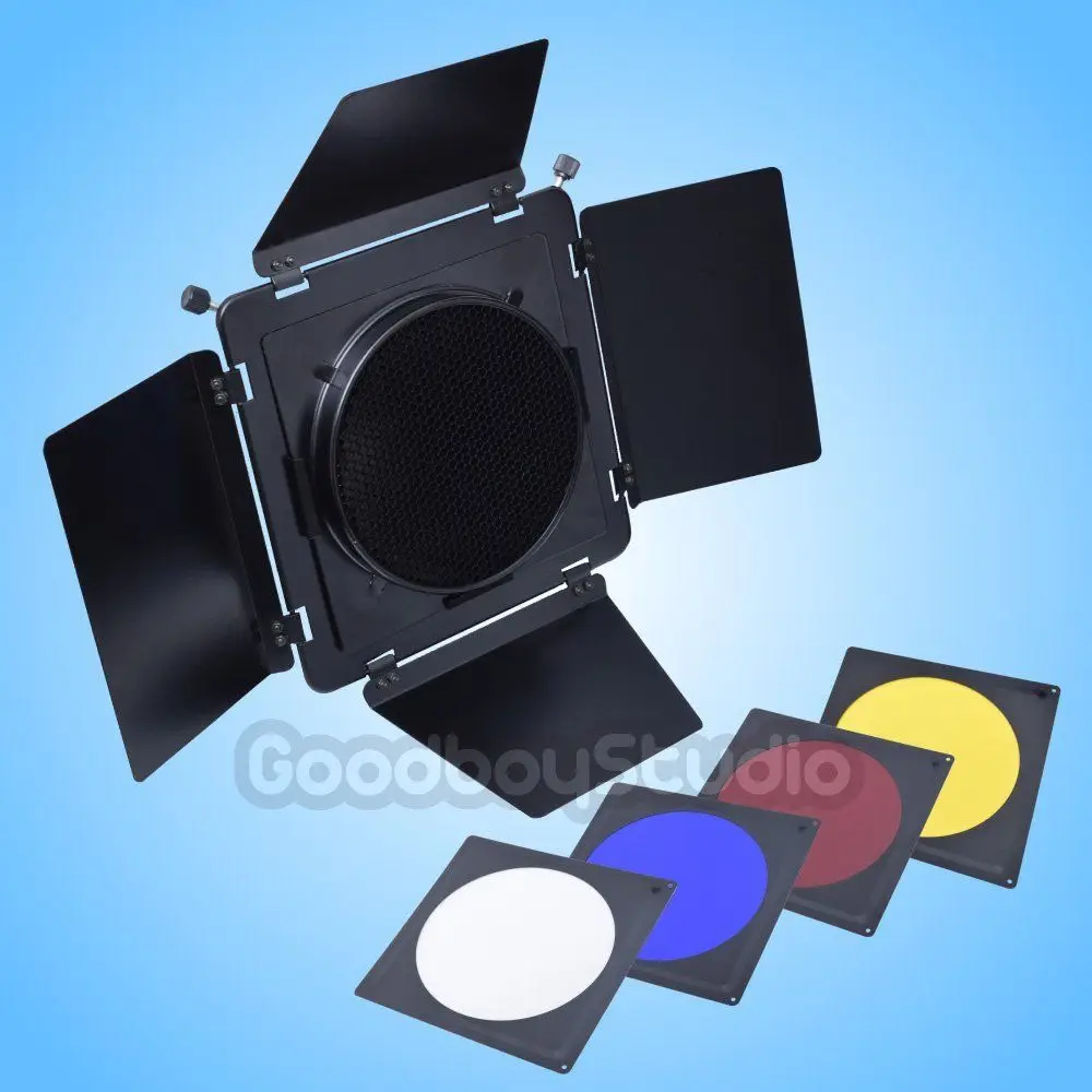 

Studio Barn Door w/ Honeycomb Grid Filter for Elinchrom Mount Standard Reflector
