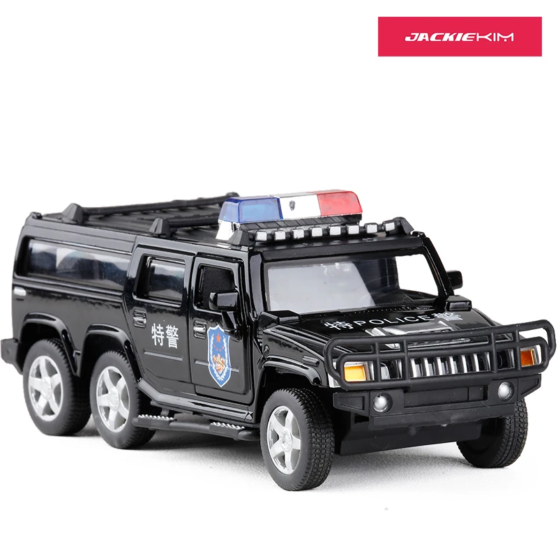 Горячая 1:32 шестиколесная Hummer сплава Полиция внедорожных игрушечные машины Звук Свет задерживаете игрушечный танк автомобилей для детей Подарки