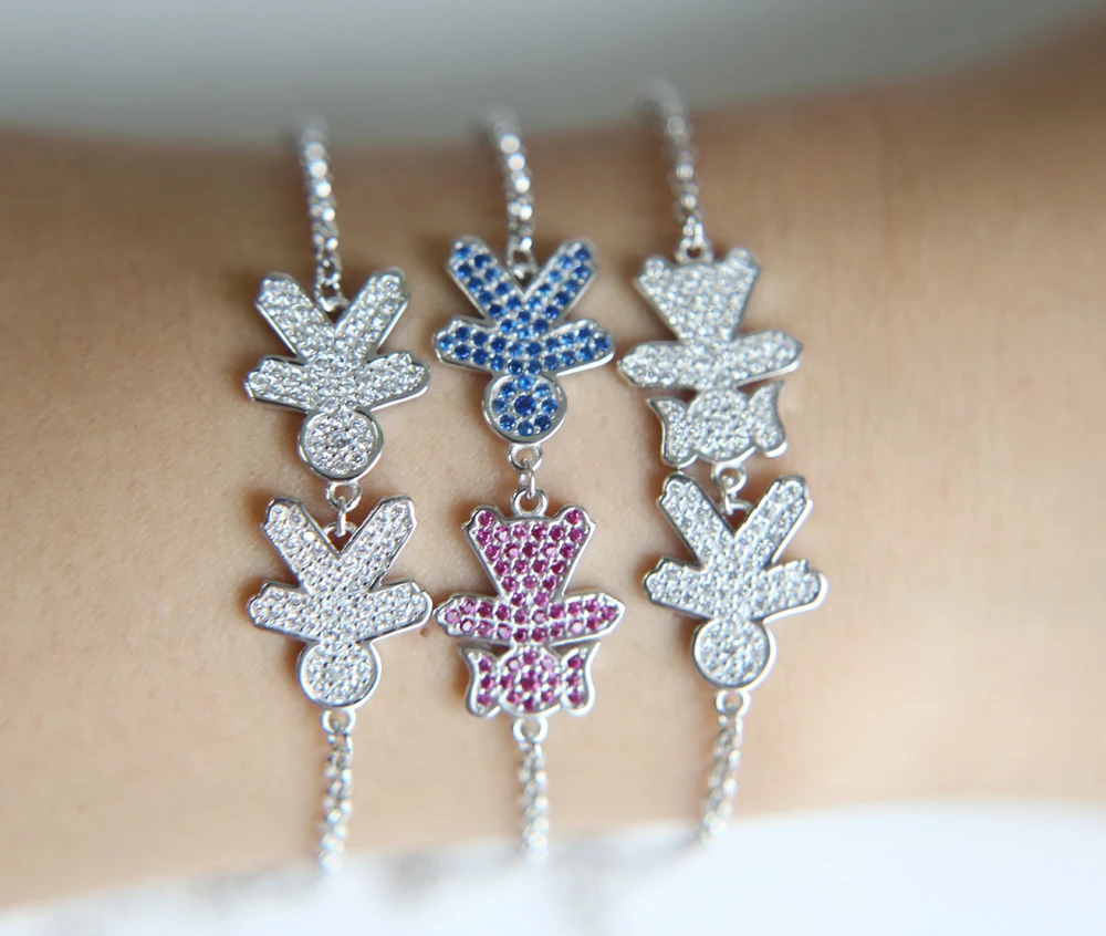 Женский подарок для девочек, 16+ 5 см, удлиняющая цепь, талисман для девушки, pave AAA sparking CZ, высококачественный браслет из стерлингового серебра 925 пробы с цепочкой rolo