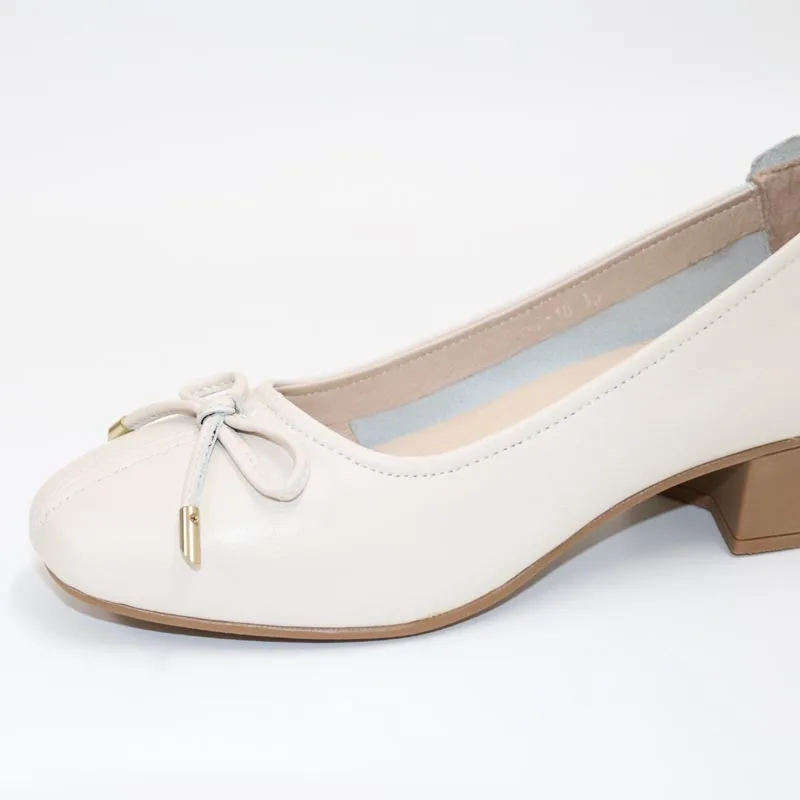 High heel leather shoes for womenButterfly-knotted cowhide high-heeled shoe womanFashion women's shoesLeather Mom's Shoes