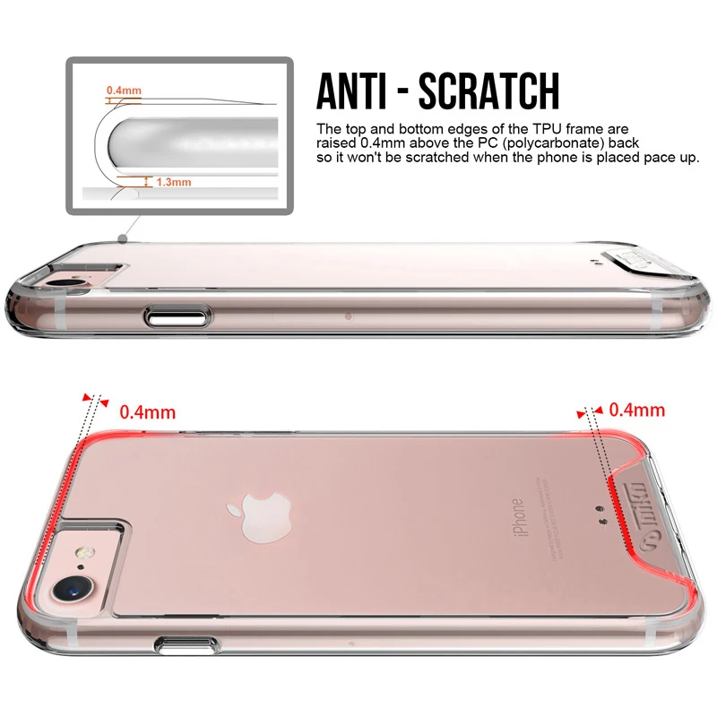 Прозрачные чехлы toyko Chiron для iPhone 8, 7, 6s, 6, ударопрочный аксессуар для телефона, твердый ПК, мягкий термополиуретановый защитный чехол
