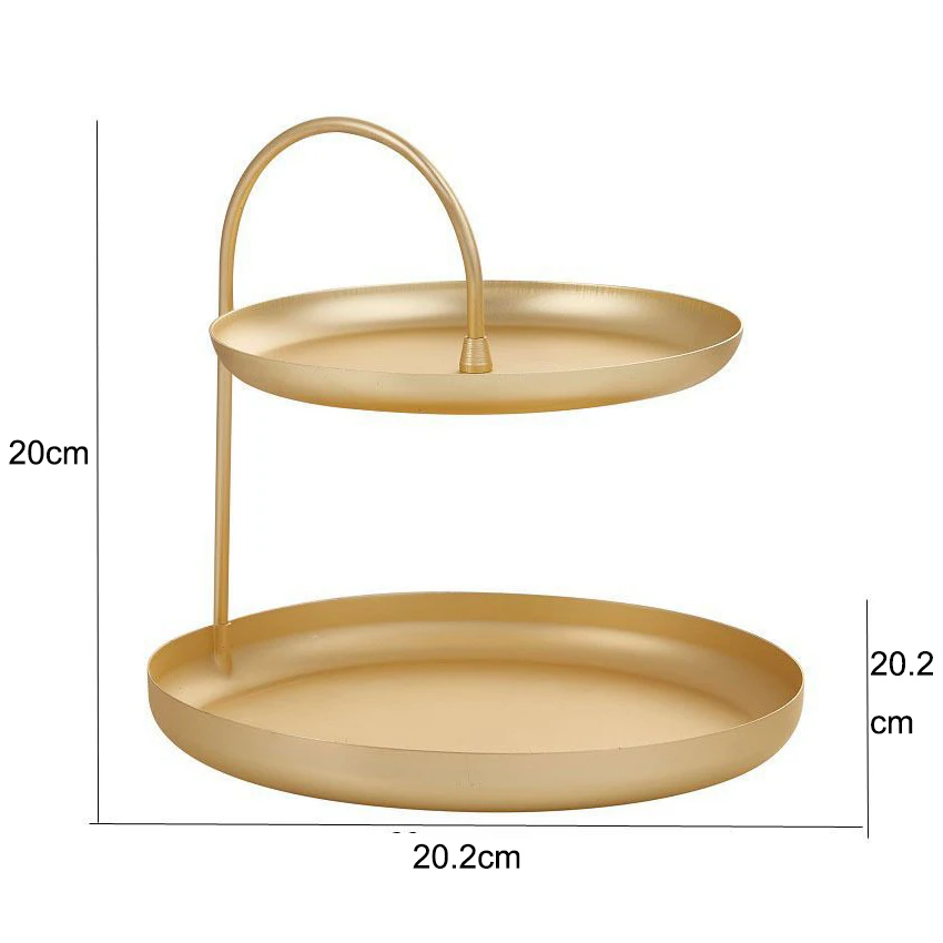 Золотой металлический лоток для хранения ювелирных изделий, держатель для косметики, туалетный столик, органайзер, стеллаж для ванной комнаты, женские инструменты - Цвет: 2 layers