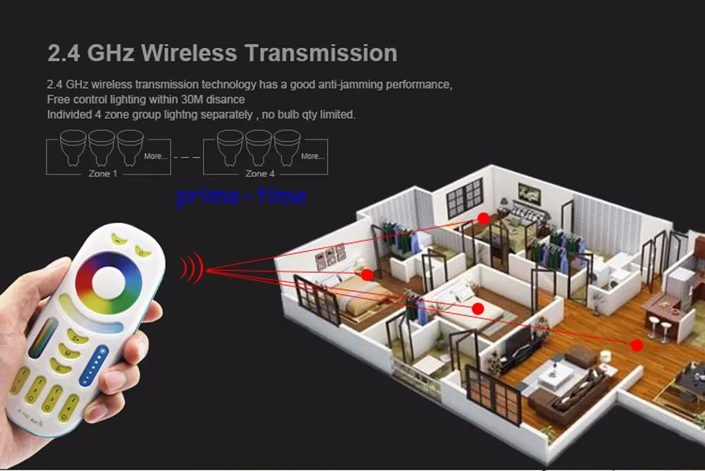 MiLight RGB CCT(RGB+ холодный белый+ теплый белый) контроллер DC12-24V 2Ax5CH FUT039+ 2,4 г RF Беспроводной RGB+ CCT 4 зоны сенсорный пульт дистанционного управления
