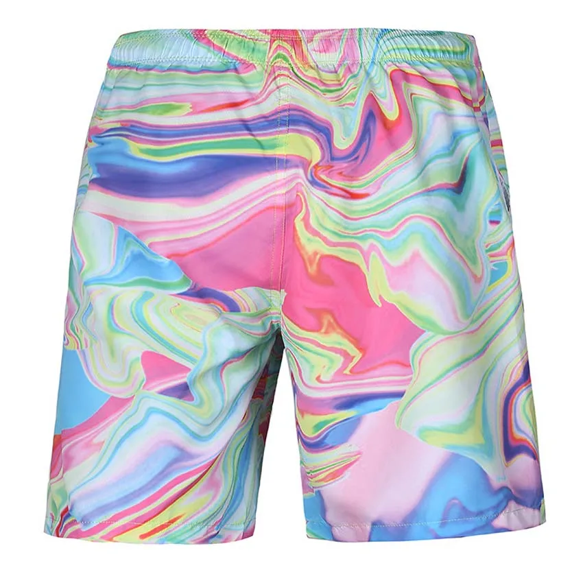 50% OFF New Print Men Board Shorts Surf Swimwear Quick Dry Swim Trunks Man Bathing Suit Summer Male Athletic Running Gym Shorts Size 3XL