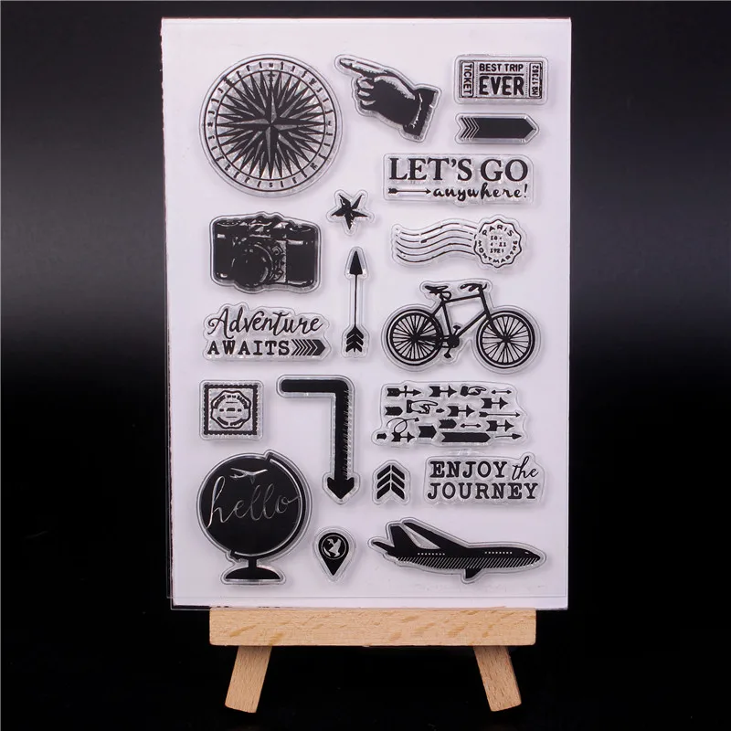 

Rubber Silicone Clear Stamps for Scrapbooking Tampons Transparents Seal Background Stamp Card Making Diy Camera bike
